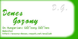 denes gozony business card